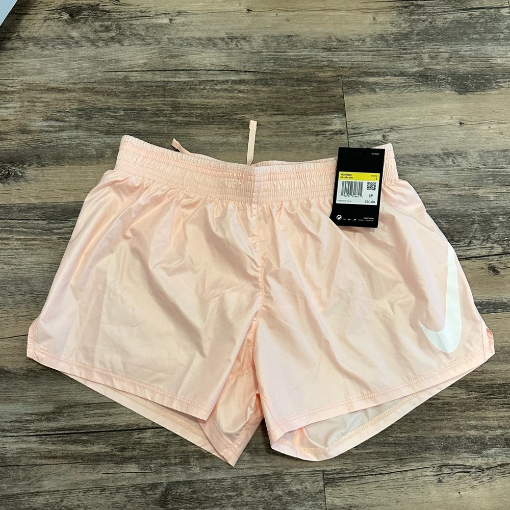 (NWT) Nike light pink (peach) running shorts swoosh size small